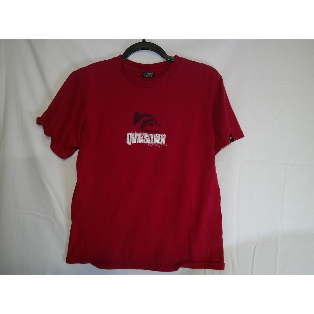Vintage Quiksilverβ Boys Large T-Shirt Red Logo Graphic Short Sleeve Tee Top